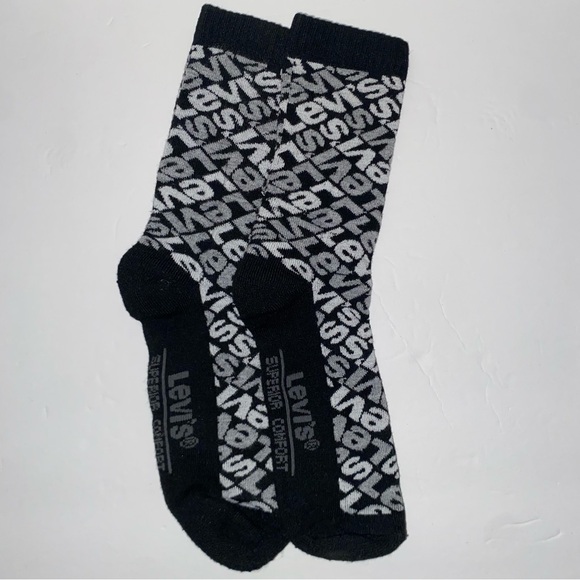 Levi's Black and Gray Patterned Men's Socks - Picture 1 of 2